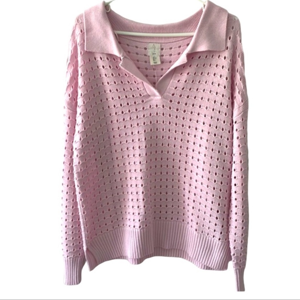 JOIE PINK COLLARED SWEATER NWT